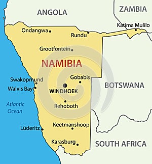 Republic of Namibia - vector map