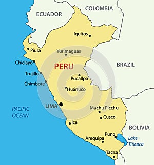 Republic of Peru - vector map of country