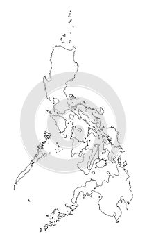 Republic of the Philippines map contour.