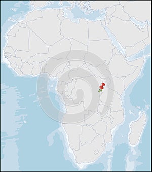 Republic of Rwanda location on Africa map