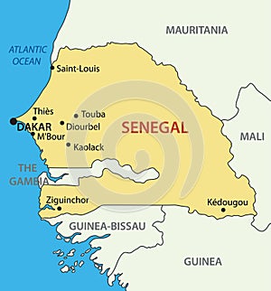 Republic of Senegal - vector map