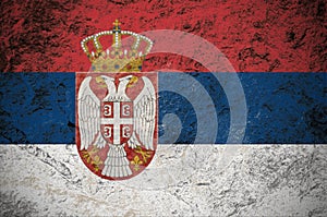 Republic of Serbia flag on stone background