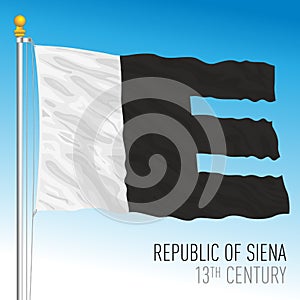 Republic of Siena historical flag, 13th century, Italy