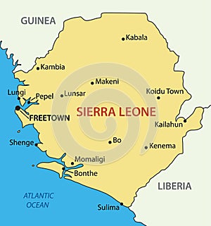 Republic of Sierra Leone - vector map photo