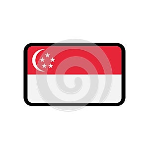 Republic of singapore flag icon, vector illustration logo design