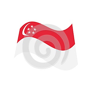 Republic of singapore flag icon, vector illustration logo design