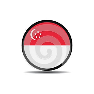 Republic of singapore flag icon, vector illustration logo design