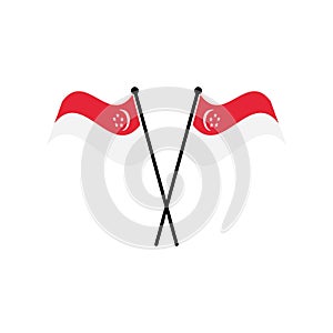 Republic of singapore flag icon, vector illustration logo design