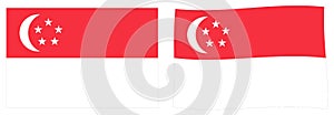 Republic of Singapore flag. Simple and slightly waving version.