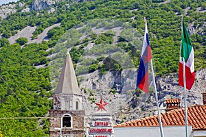 Republic of Slovenia and Italian flags