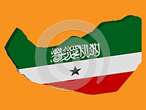 Republic of Somaliland Map flag Vector 3D