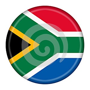 Republic of South Africa flag button 3d illustration with clipping path