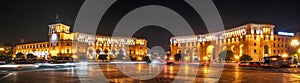 Republic Square in Yerevan at night, Armenia.