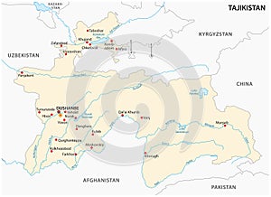 Republic of Tajikistan vector map