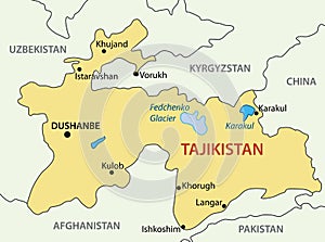 Republic of Tajikistan - vector map