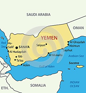 Republic of Yemen - vector map