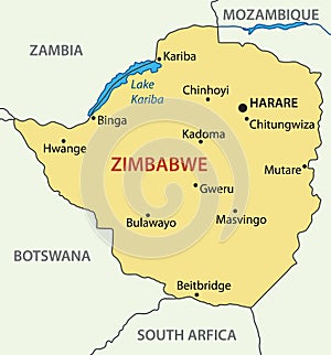 Republic of Zimbabwe - vector map photo
