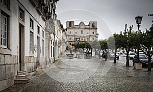 Republica square in Vila ViÃ§osa town on a rainy day, Ã‰vora