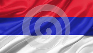 Republica Srpska flag waving with the wind, 3D illustration.