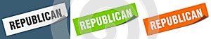 republican banner. republican speech bubble label set.