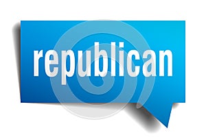 Republican blue 3d speech bubble