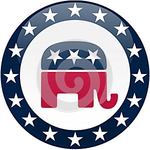 Republican Button - White and Blue