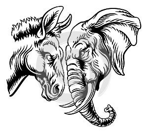 Republican Democrat Elephant Donkey Election