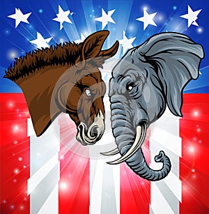 Republican Democrat Elephant Donkey Election