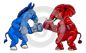 Republican Democrat Elephant Donkey Election photo