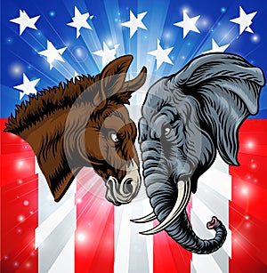 Republican Democrat Elephant Donkey Party Politics