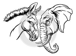 Republican Democrat Elephant Donkey Election