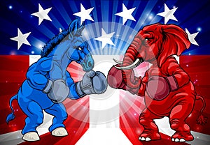 Republican Democrat Elephant Donkey Party Politics