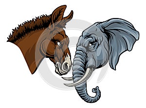 Republican Democrat Elephant Donkey Party Politics photo