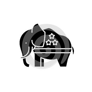 Republican elephant black icon, vector sign on isolated background. Republican elephant concept symbol, illustration