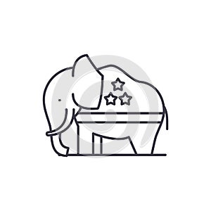 Republican elephant line icon concept. Republican elephant vector linear illustration, symbol, sign