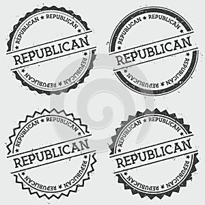 Republican insignia stamp isolated on white.