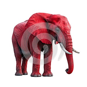 Republican red elephant isolated on white transparent, USA presidential election political party mascot