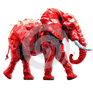 Republican red elephant isolated on white transparent, USA presidential election political party mascot