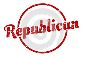 republican sign. republican round vintage stamp.