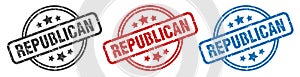 republican stamp. republican round isolated sign.