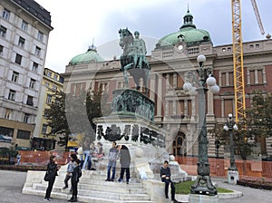Republics square in Belgrade, Serbia