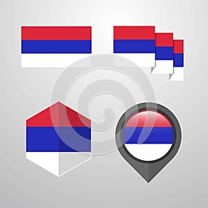 Republika Srpska flag design set vector