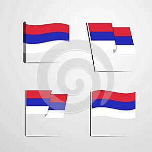 Republika Srpska waving Flag set design vector