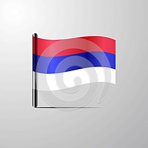 Republika Srpska waving Shiny Flag design vector