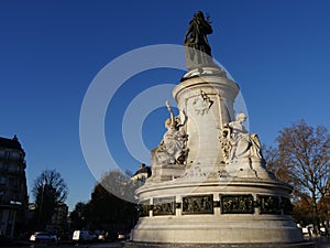 Republique square in Paris photo