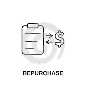 Repurchase icon. Monochrome simple Stock Market icon for templates, web design and infographics