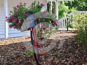 Repurposed Bike Garden and Landscaping Decoration