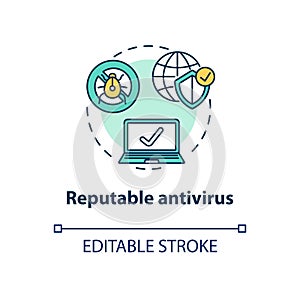 Reputable antivirus concept icon