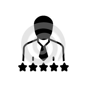 Black solid icon for Reputation, fame and honor