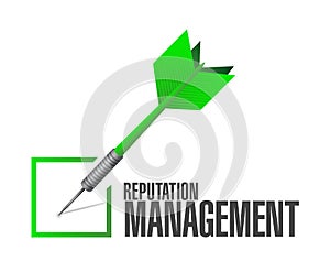 reputation management dart check mark illustration